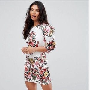 Asos Club London Floral Print Mini Dress